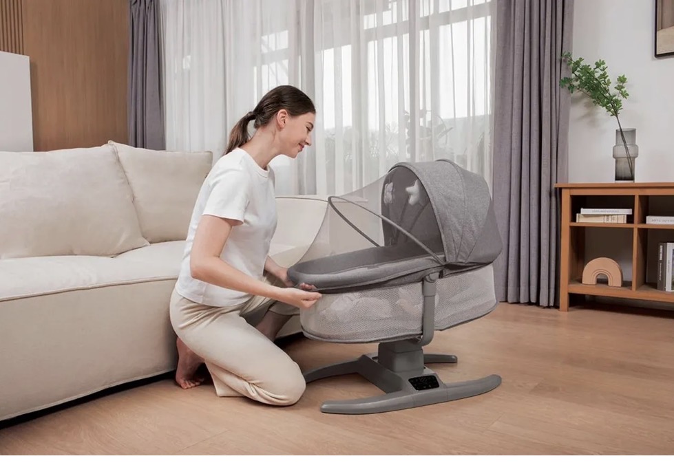Mastela - Baby Swing Electric Rocking Cradle With Music For Newborns - Dark Grey