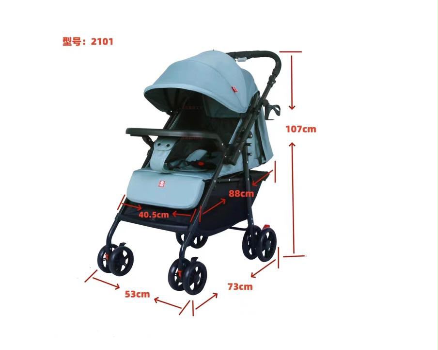 apple baby Foldable Stroller – Lightweight Compact Travel Pram for Newborn & Toddler (Blue