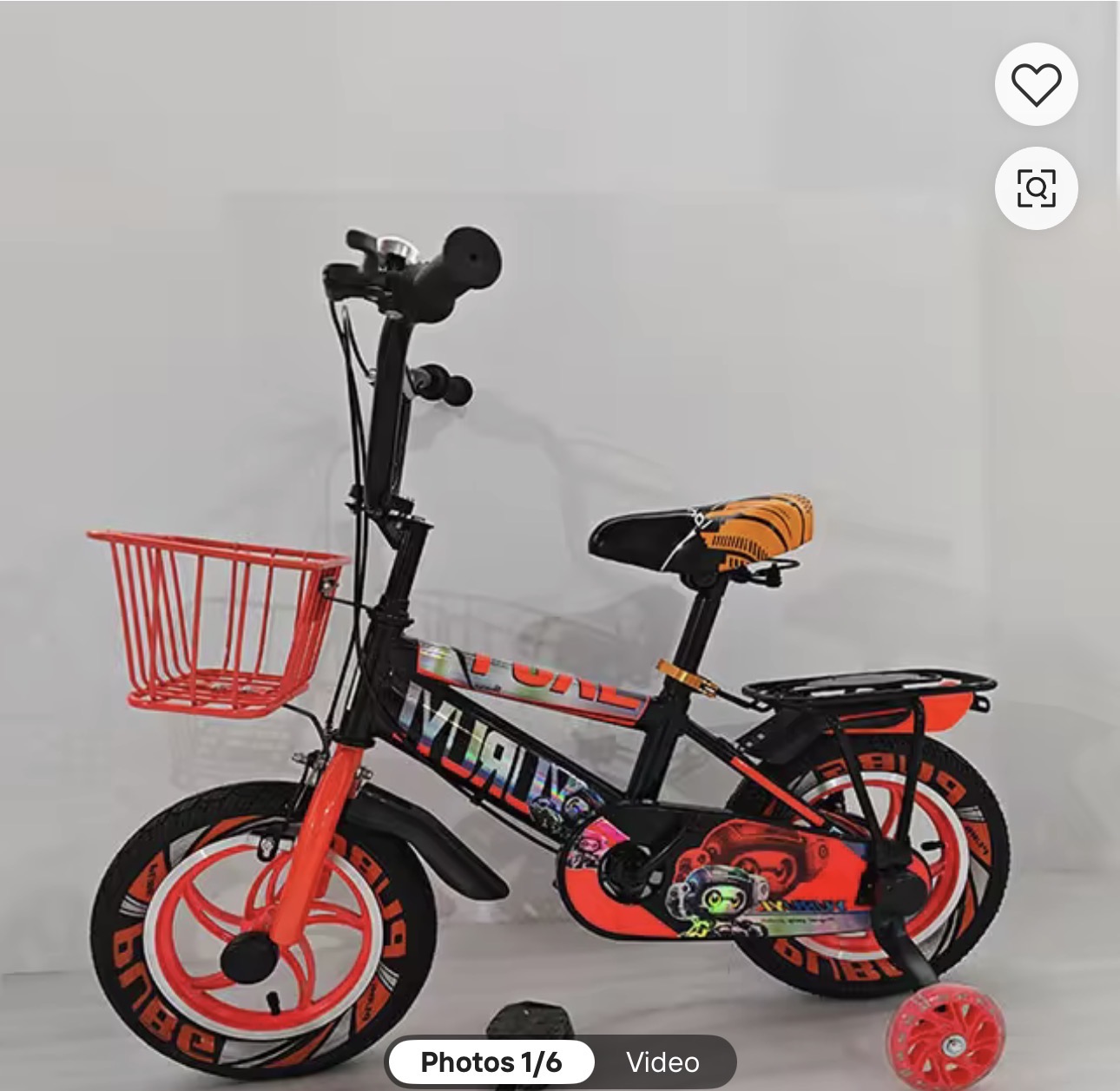 12 number Kids Cycle With Brakes Supporting Wheels & Front Basket For Unisex MultiColors