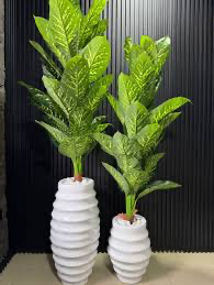 Green, artificial flower