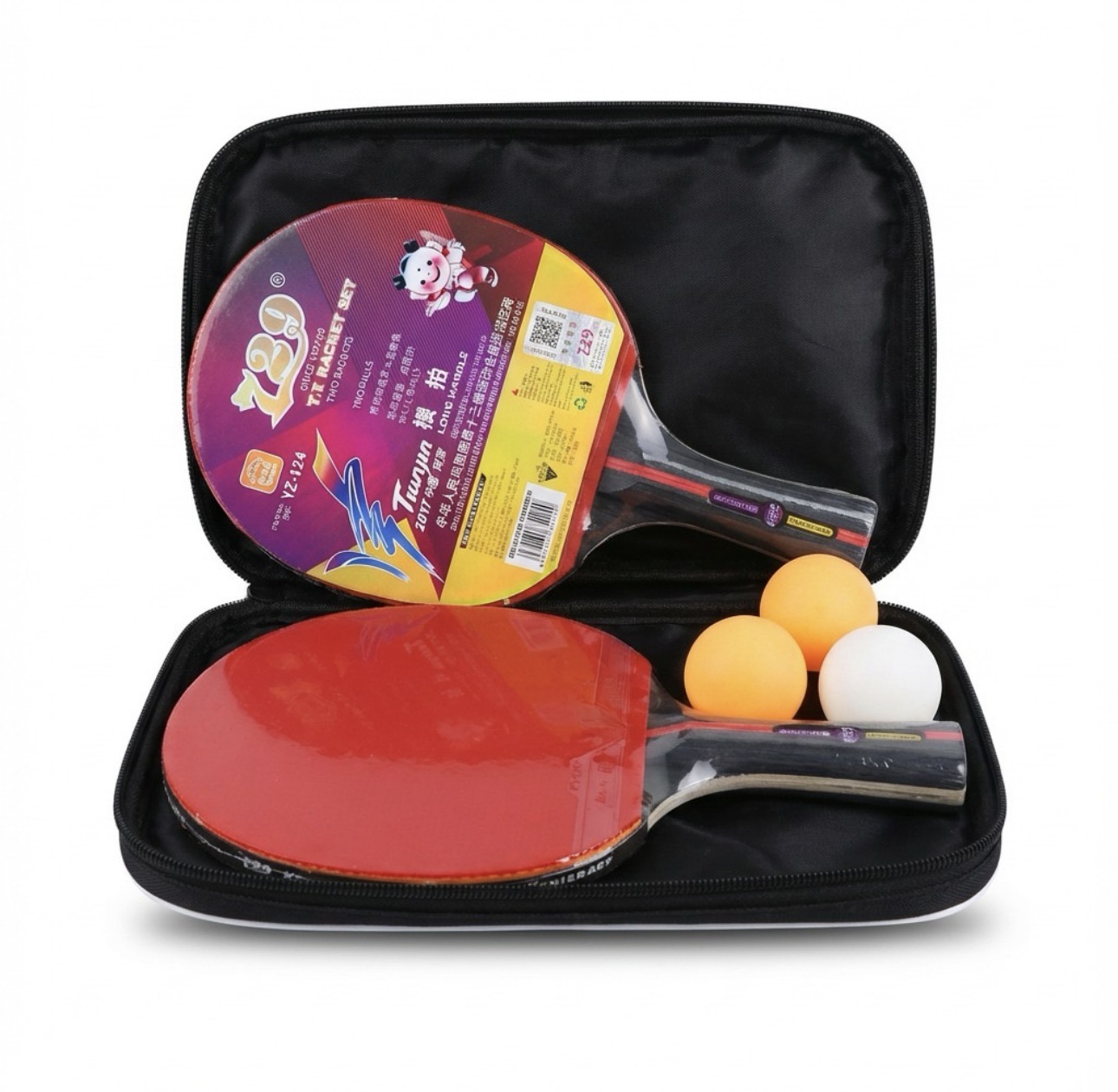 Allnice Ping Pong Set Portable Table Tennis Set Ping-Pong Game Pingpong Racket Set with Carry Cases for Trainers, Amateurs, Beginners, Expert 2 Rackets and 3 Balls