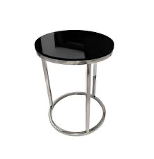 ASPECT Paloma Set of 2 Round Nesting Table (Black/Chrome), Metal, L 40 diax50(H) cm/S 30x40(H) cm