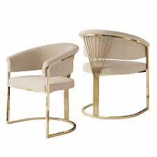 Cora Cream Teddy Fabric Side Chair Set of 2 With Gold Chrome Base With one coffee table