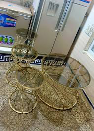Deco 79 Contemporary Stainless Steel Round Accent Table, 18" x 18" x 25", Gold 3 pieces