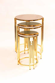 3 PCs Gold Round Pedestals for Wedding Birthday Party Events