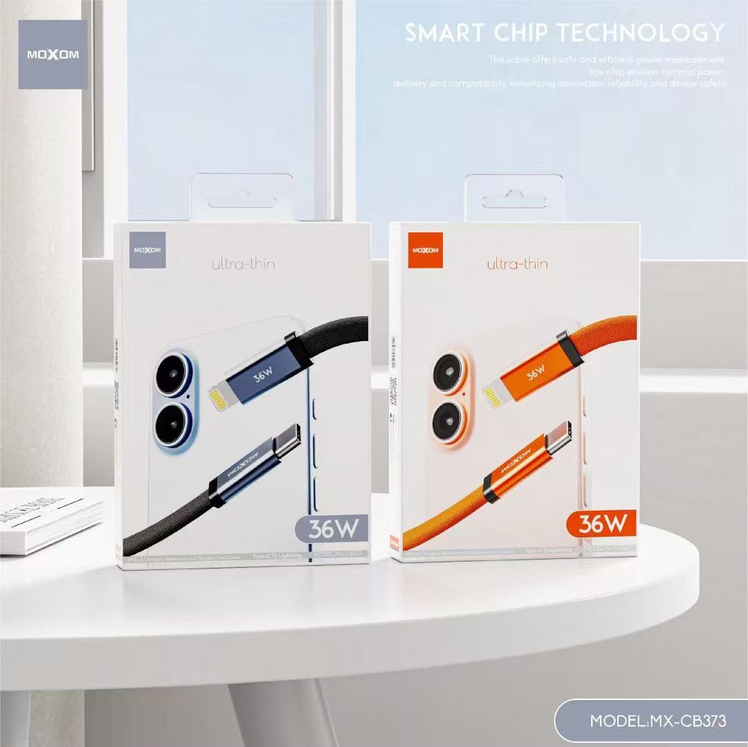 Moxom MX-CB373 orange fast-charging cable for iPhone 