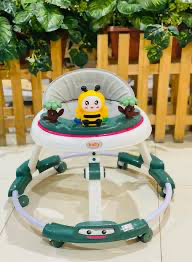 Baybee Drono Baby Walker for Kids, Round Kids Walker with 4 Seat Height Adjustable | Activity Walker for Baby with with Food Tray & Musical Bar | Walkers for Baby Boys Girls (Blue