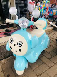 12V Ride on Motorcycle, 2 Seater Kids Electric Moped Scooter